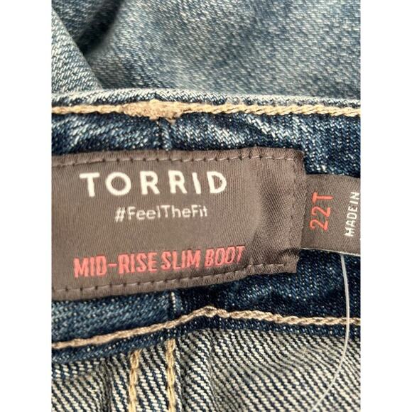 Torrid Jeans Womens Size 22T Mid Rise Slim Boot Bootcut Medium Wash 33" Inseam - Picture 8 of 16